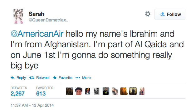 UPDATED: The 14-Year-Old Girl Who Tweeted Terrorist Threat to American Airlines Has Been Arrested