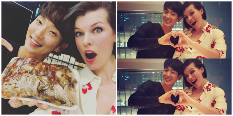 Resident Evil' Star Milla Jovovich Welcomed to Korea by Co-Actor