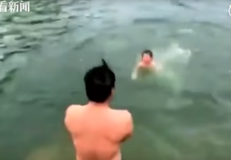 Father Caught on Video Throwing Kid into a Lake Is Asian Parenting At its Best