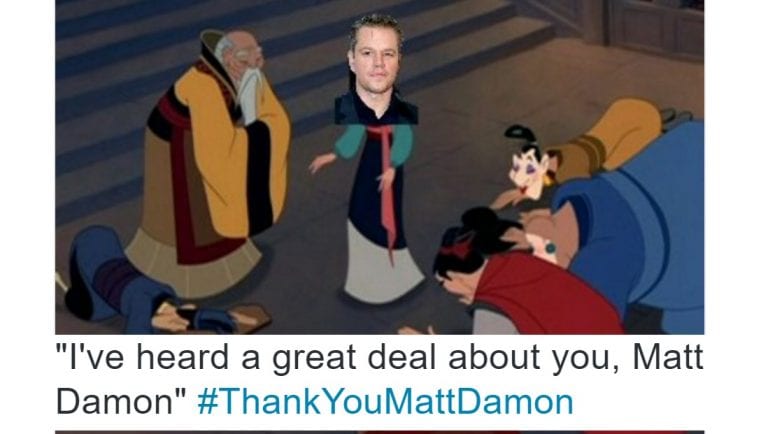 Asian Americans Are Trolling the Crap Out of Matt Damon on Twitter