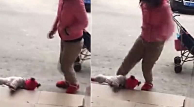 Heartless Chinese Mother Kicks Her Baby Because She Won’t Stop Crying