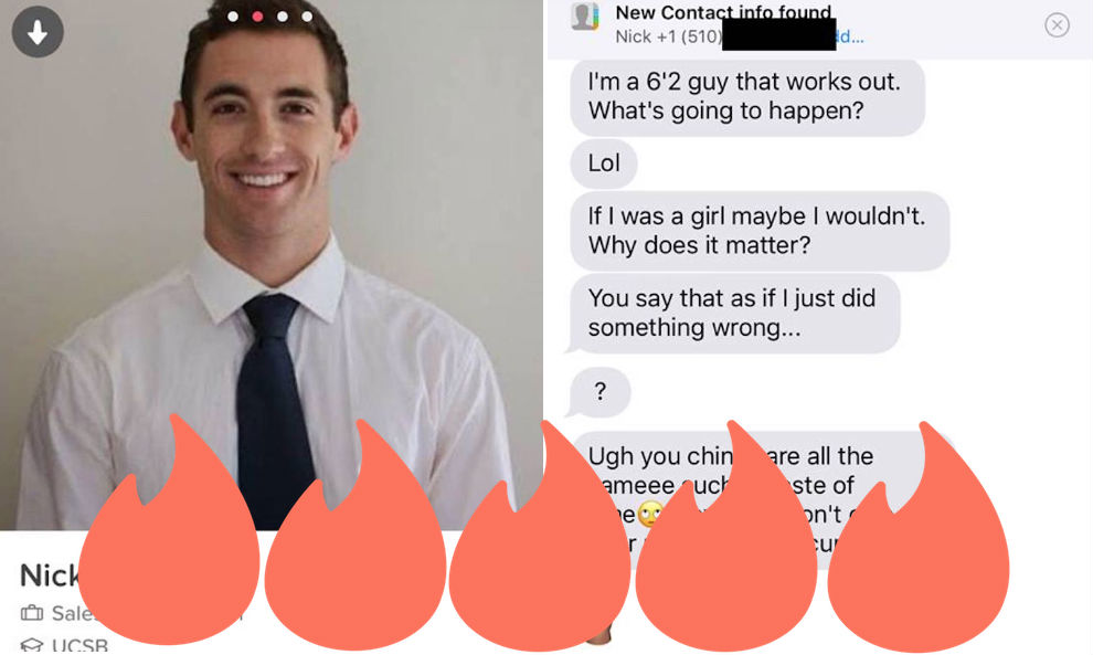 Tinder Issues Lifetime Ban to Racist Guy Who Called Asian Woman ‘Ch-nk’ and ‘C-nt’