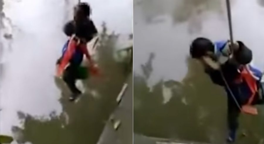 Ruthless Father Dangles Son Over River For Not Doing His Math Homework