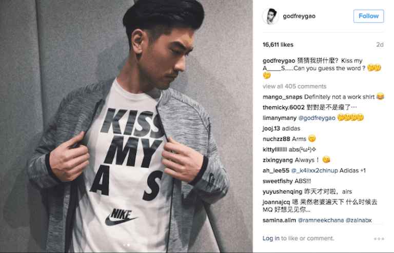 Godfrey Gao Trolls Fans With ‘Kiss My A__S’ T-Shirt