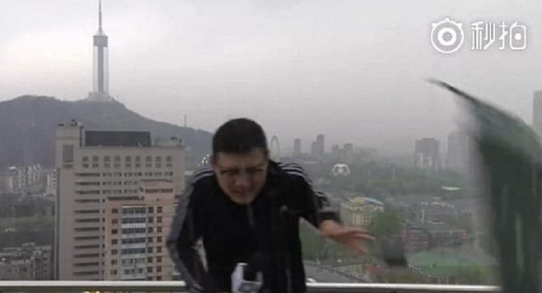 Chinese Weatherman Nearly Struck By Lightning During Live Report