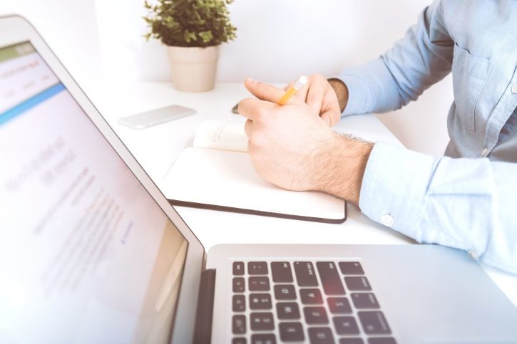 Stock Photo Computer Writing