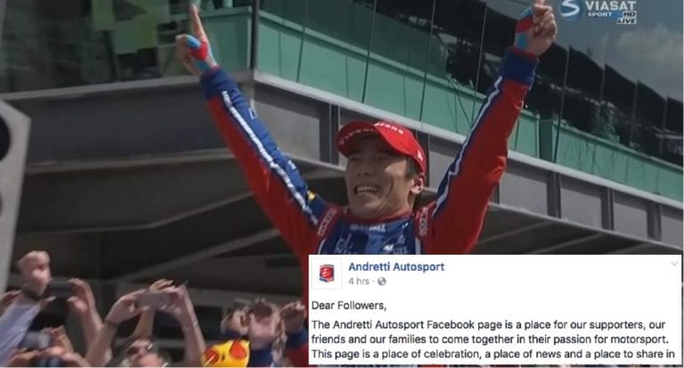 Japanese Indy 500 Winner Faces Waves of Racist Comments on Facebook