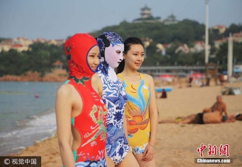 China's Popular 'Facekini' Swimwear Gets a New Porcelain Design