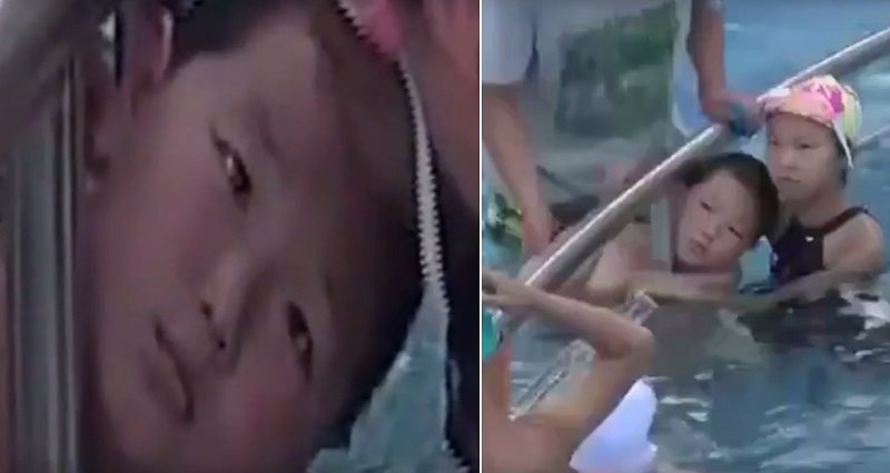Poor Chinese Boy Gets His Head Stuck in Swimming Pool Railing