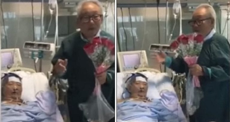 81-Year-Old Chinese Husband Serenades Wife In a Coma For Their 54th Anniversary