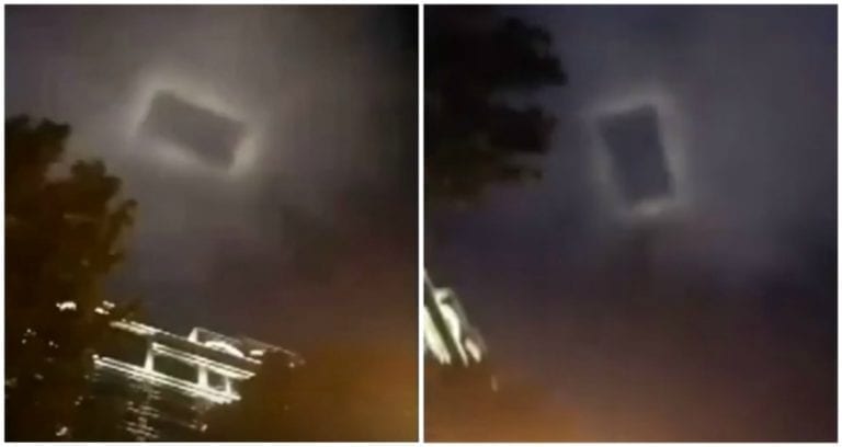 Locals in Chinese City Record Footage of Mysterious Rectangular Light in the Sky