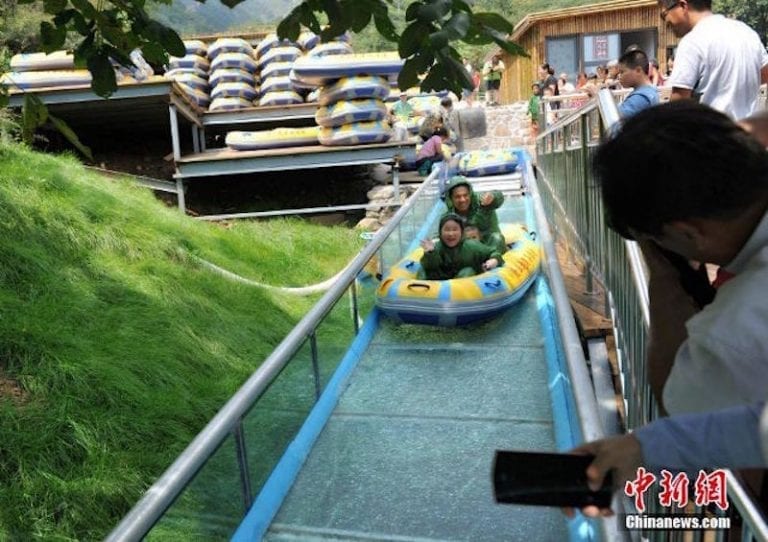 China Now Has an Epic Glass Water Slide Down a Mountain