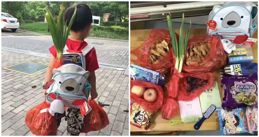 Adorable Boy in China Wins the Internet After Going to School With a ‘Good Luck’ Bag
