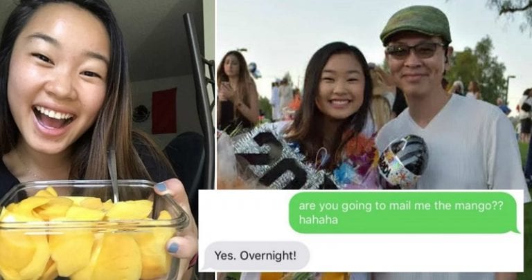 Loving Asian Dad Rush Delivers Mangoes to His Daughter When She Forgets to Take Them to College