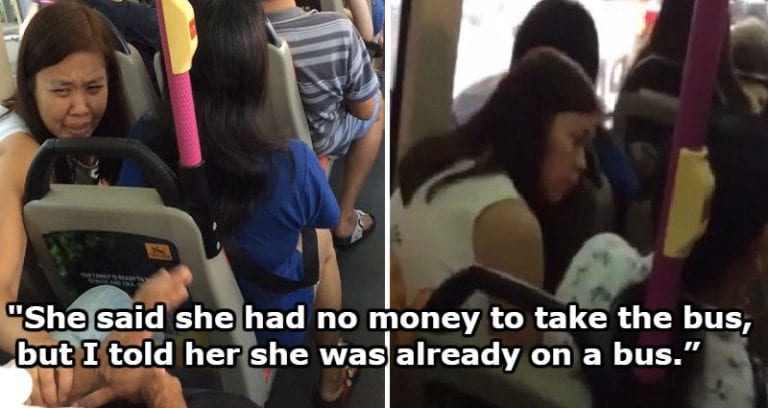 Bus Passengers in Singapore Shocked After Woman Cries and Illegally Begs for Money