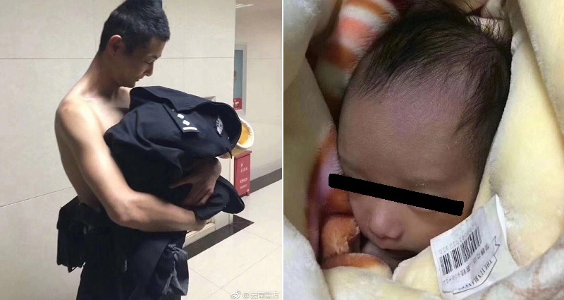 Chinese Policeman Endures Freezing Cold to Save Abandoned Baby Found in Park