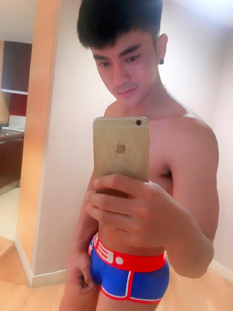 shirtless thai man