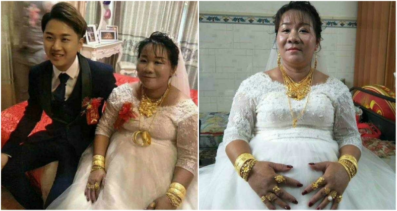 chinese wedding of 23-year-old man and 38-year-old woman