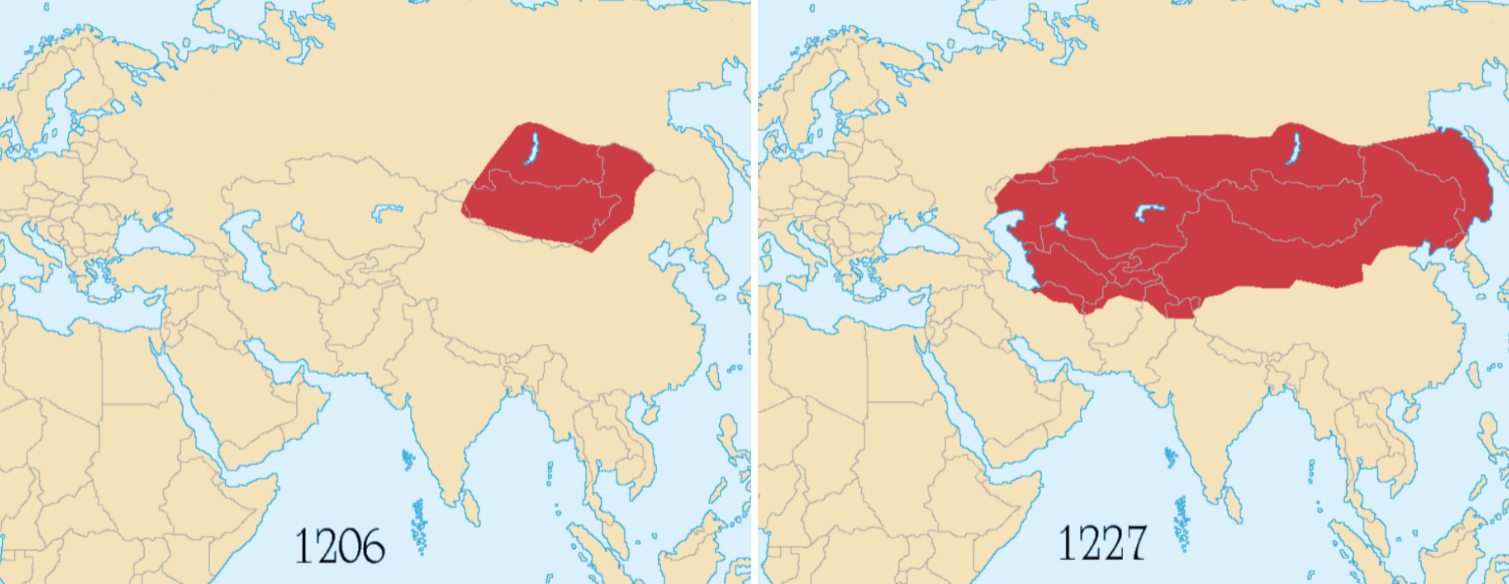 Монгольская Империя в 1206. Монголия Империя Чингисхана. Монгольская Империя 1227. Территория монгольской империи.