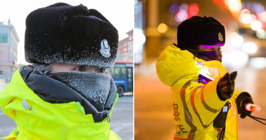 Badass Policewoman in China Directs Traffic in Brutal -60 Degree F Weather