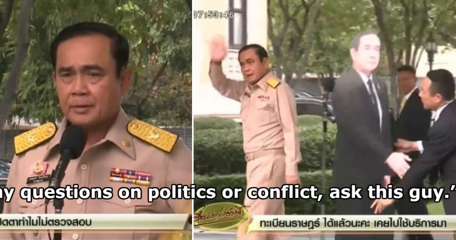 Thailand’s Prime Minister Trolls Reporters By Leaving Cutout of Himself to Answer Questions