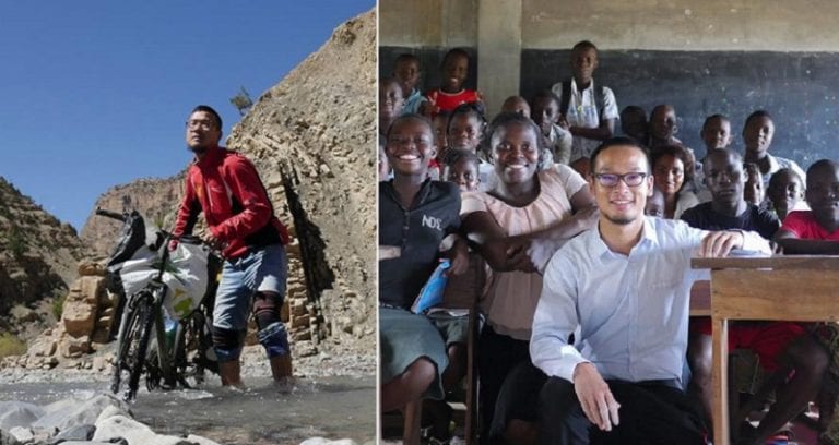 Man Bikes 10,000 Miles From Africa to China to Help The Poor in Benin