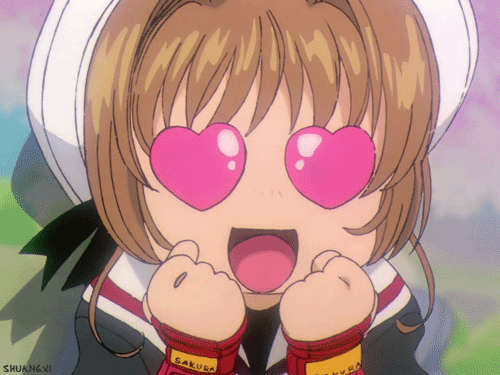 Sakura Heart eyes gif