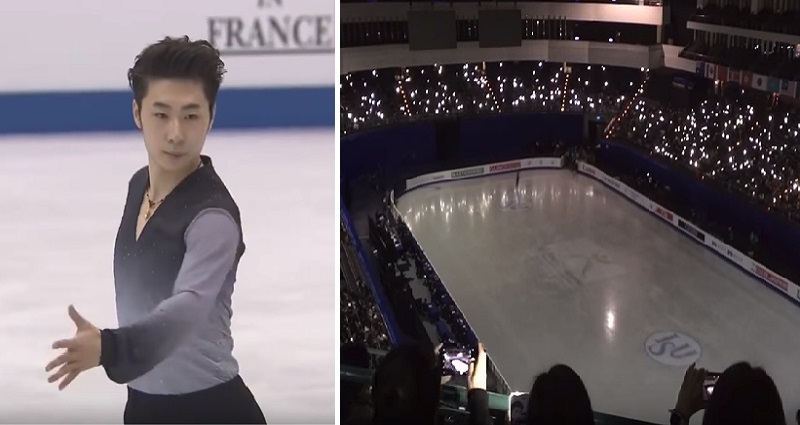 fans help taiwanese ice skaters with smartphone lights