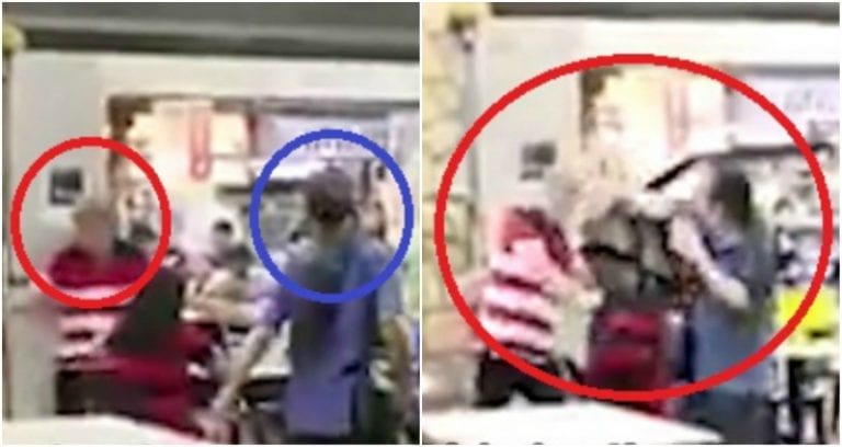 Two Elderly Men Brawl Over Woman At Singaporean Coffee Shop