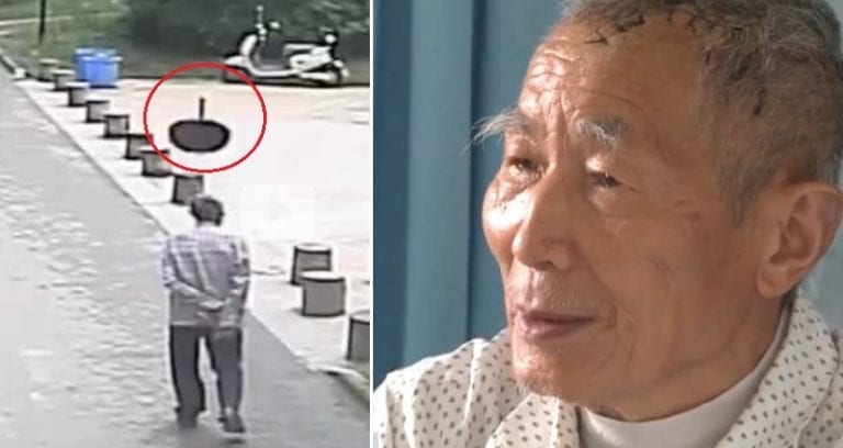 Wok Falls Off a Building, Hits Elderly Man on His Head
