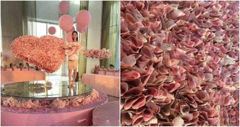 Man in China Makes a Lavish Bouquet Out of $52,000 for His Girlfriend’s Birthday