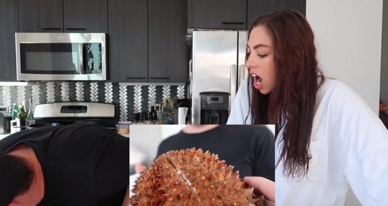 American Couple Tries to Eat Durian Only to Realize It Was Actually Rotten