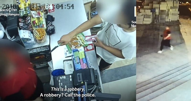 Badass Female Cashier Chases Off Robber Who Threatened Her With a Knife