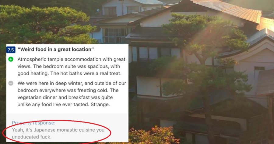 Japanese Monk Savagely Berates Tourists Who Post Bad Reviews of Buddhist Temple Guest House