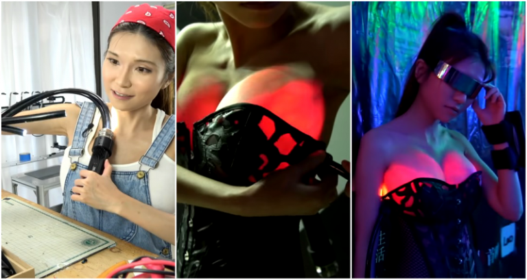 Naomi Wu Creates a Corset That Makes Breast Implants Glow