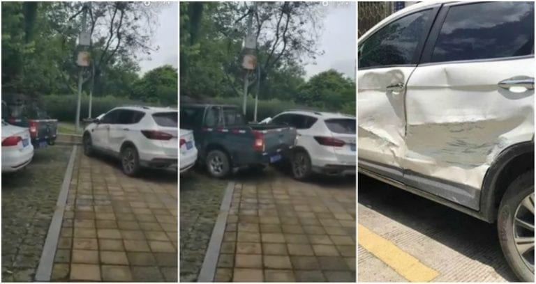 Driver Blocked By SUV in Parking Lot Takes Sweet, Illegal Revenge in China
