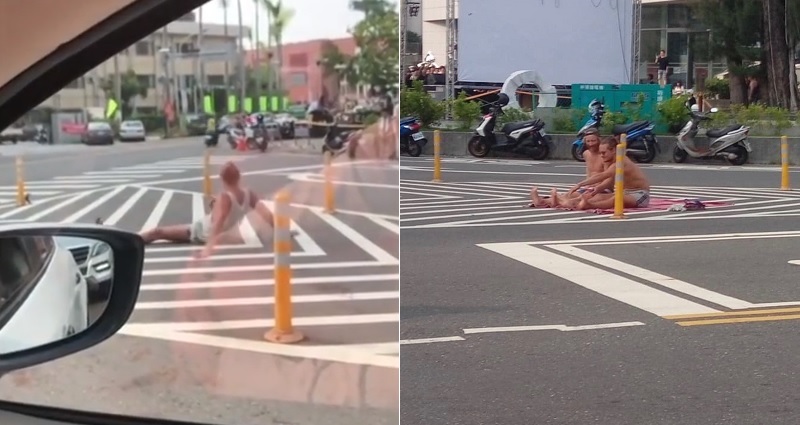 Foreigners Anger Taiwanese Netizens After Sunbathing in the Middle of the Street