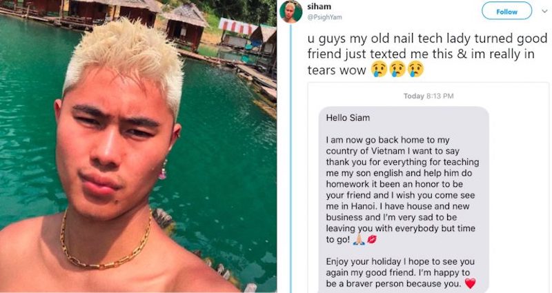Thai Man’s Friendship With Vietnamese Nail Technician Will Have You in Tears