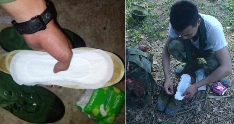 Pictures of Vietnamese Soldiers Using Feminine Pads to Line Their Shoes Go Viral