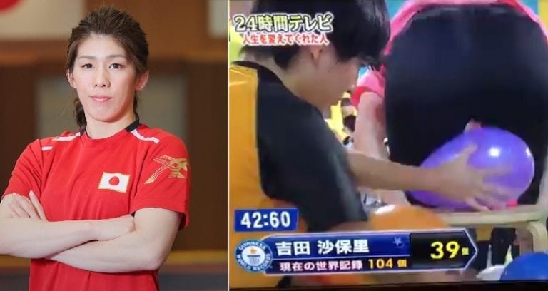 Japanese Wrestler Uses Powerful Butt to Smash Guinness World Record for Balloon Popping