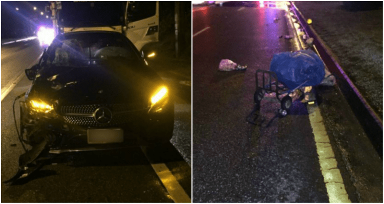British Man in Mercedes Hits Thai Garbage Collector Crossing the Road