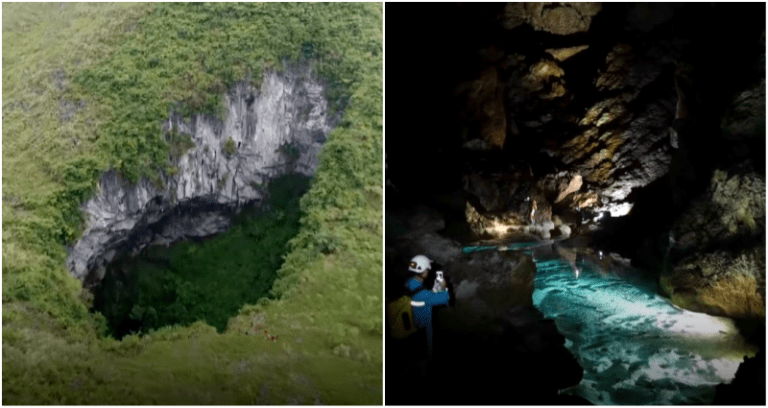 Beautiful Cave Hall Discovered in Massive Sinkhole in China