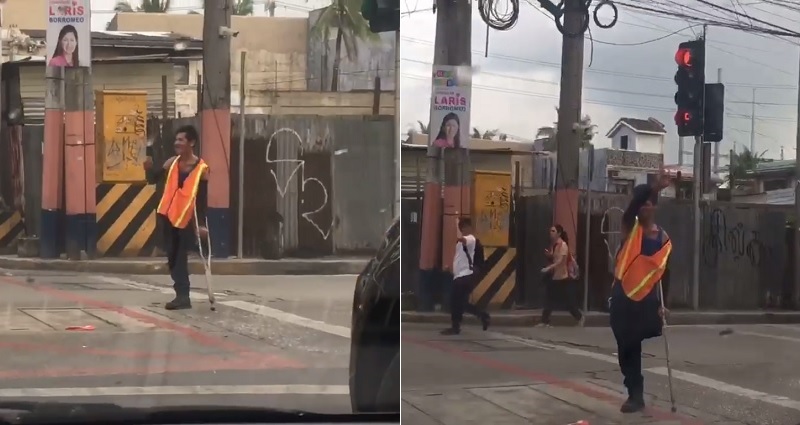 Filipino Netizens Praise Disabled Man for Volunteering to Direct Traffic