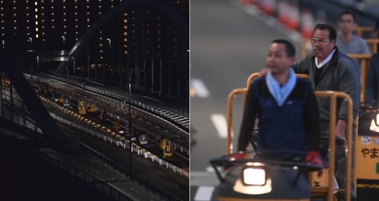 Huge Fleet of Little Trucks Move Locations After Tsukiji Fish Market Closes Down
