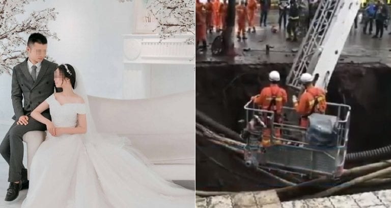 Newlywed Couple Ki‌l‌le‌d in Mas‌sive Sid‌ewalk Si‌nkh‌ole in Southwest China