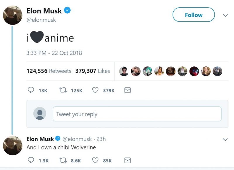Elon Musk Locked Out of Twitter Account After Saying He Loves Anime |  