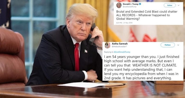 Teen From India Ruthlessly Schools Donald Trump on Climate Change on Twitter