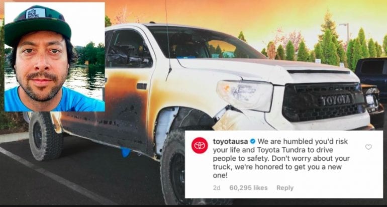 California Nurse Sacrifices Truck To Save Others From Deadly Fire, Toyota Sends Him a New One