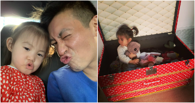 Edison Chen Posts Daughter Playing in $150,000 LV/Supreme Toy Chest on Instagram