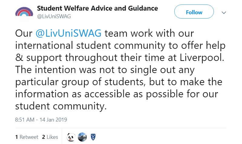 The University of Liverpool sparked outrage after allegedly singling out Chinese students in an anti-cheating notice released ahead of exams this month.